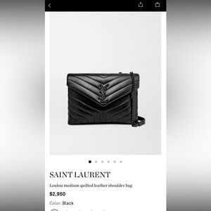 YSL Loulou medium black on black bag. Slight wear in the metal parts.